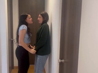 My boss and I touched each other in the office meeting, she gave me a very rich tongue