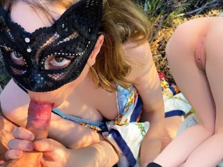 "SHUT UP BITCH" little French Whore Loves Intense Fucking in Full Nature and Perverts Enjoy it