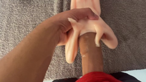 hot man with big dick having horny sex with his hot sex doll