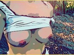 Wifey flashes her tits comic book style - Screenshot 5 of 16 - Comic Dub