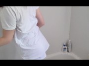 Preview 5 of wet shirt solo shower masturbation