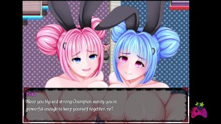 Domina Game E62 - Maki and Mika cheers me up with their boobs