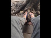 Preview 3 of Flip flops dude on the streets wiggling his foot