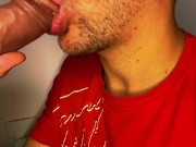 Preview 5 of CLOSE UP: THE BEST MILK MOUTH FOR YOUR DICK! Sucking Cock ASMR, Tongue and Lips BLOWJOB
