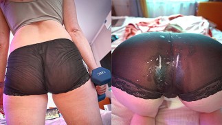 Моя утренняя тренировка заканчивается огромным месивом спермы на моих нейлоновых трусиках! Рыженькая Милфа Имбирный Эль