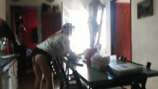 Housewife Exposes Herself to Tech Service