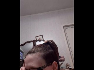 tattooed women, blowjob, vertical video, deep throat