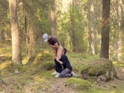 Preview 6 of Bareback in the forest with cum swallowing / TEASER