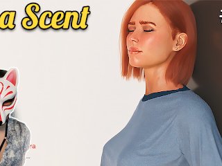 redhead, in a scent, cartoon, visual novel