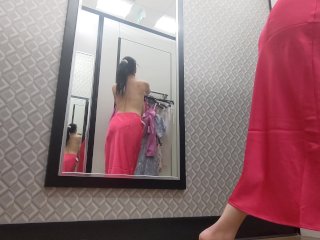 Spy on Sexy Busty Brunette in the_Public Dressing Room
