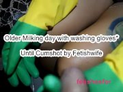 Preview 1 of Old Milking Day by Fetishwife in latex gloves glovejob until cumshot