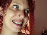 Freckled Redhead girl gives you a sweet JOI while shows her braces - JOI BRACES FETISH