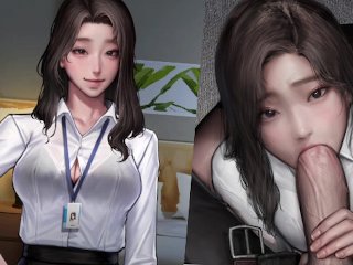 korean big tits, japanese big tits, office secretary, hentai game