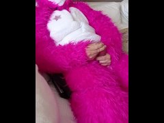 Hot Pink Furry bunny playing with his dick