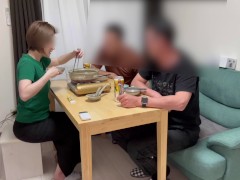 「初複数プレイ」彼の後輩君が食事に来てノーブラで対応したら後輩君とエッチな流れに❤寝取られちゃった❤爆笑も「前編です」 NTR/日本人/熟女/巨乳/パイパン/無修正/潮吹き/変態/中出し/人妻/浮気 7/16