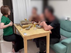 「初複数プレイ」彼の後輩君が食事に来てノーブラで対応したら後輩君とエッチな流れに❤寝取られちゃった❤爆笑も「前編です」 NTR/日本人/熟女/巨乳/パイパン/無修正/潮吹き/変態/中出し/人妻/浮気 8/16