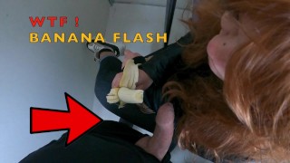 Stepmother Is Eating A Banana While A Stranger Flashes Dick In A Public Train