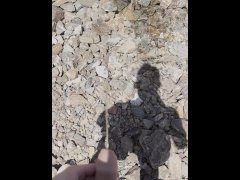 Pissing off a mountain