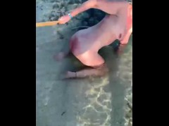 BRITISH HORNY BLONDE ENJOYS PADDLE SPANKS AND DIRTY TALK IN PUBLIC IN JAMAICAN SEA