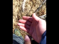 piss desperated in the wood - pee outdoor