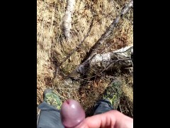 piss desperated in the wood - pee outdoor