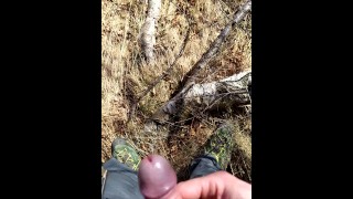 piss desperated in the wood - pee outdoor