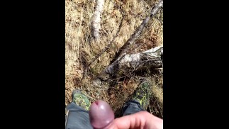 piss desperated in the wood - pee outdoor