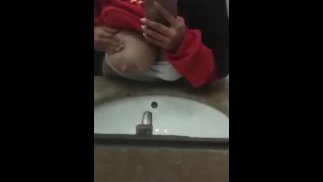 I had to empty my tits in a public bathroom