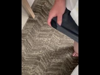 hotel, cum, cumming, piss on floor