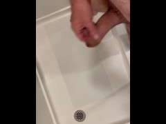 Cumming hard in hotel shower, pissing - Screenshot 1 of 16 - Cum