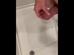 Cumming hard in hotel shower, pissing - Screenshot 6 of 16 - Cum