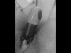 Clenching my pussy with my vibrator is on. Oh my gawd feels so good!
