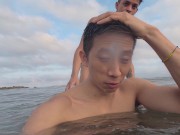 Preview 2 of Asian boy Tyler Wu sucks Latino boy Valerio Orozco underwater