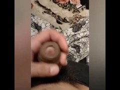 Straight Latino jerks big fat dick