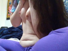 Long haired hippie chick flashes her cute tiny tits small breasts Onlyfans slut likes to make videos