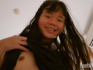 Cute Asian teen with small tits loves to have her nipples sucked