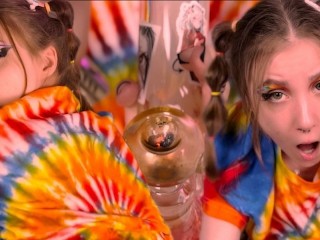 Rainbow Beauty Smoked some Weed and Decided to Smoke my Dick after 4K