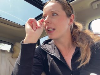 Trying out the biggest toy I've ever owned in the backseat of my car!!