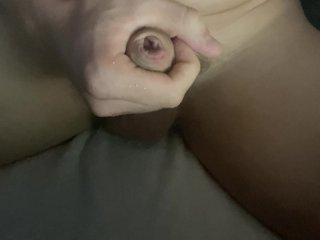 Close-up Solo Man_Masturbation with Cum Oozing Out of_Cock