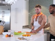 Preview 3 of ManRoyale Big Dick Trent Marx Seduces Huge BBC In The Kitchen