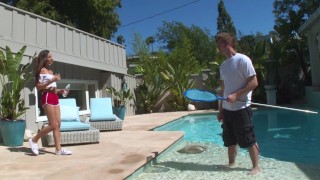 Nina North A Petite Teen Fucks The Pool Man While Her Mother Is Not Looking