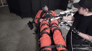 Dom Vibrates Male Sub While Strapped In