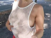 Preview 5 of she walks around the city and candles her tits