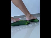 Preview 1 of Cucumbers crush under my toes