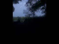 Nude walk from car in woods pt2