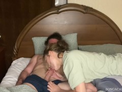 Ночевка с мачехой закончилась слюнявым отсосом (with subs) 6/16