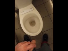 The Plumber Pisses with his Beautiful Dick in the Toilet which he Subdued