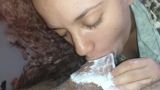creampie deep throat sense of sperm passing through throat washing  the dick in cum🍆🥛🥛💦🤤