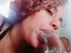 that delights my pink mouth sucking a hard cock,imagine that on you,with you giving me your creampie