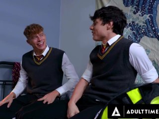 HETEROFLEXIBLE - Twink Asher Day Rides His Roommate Harley Xavier's Cock After Caught Masturbating